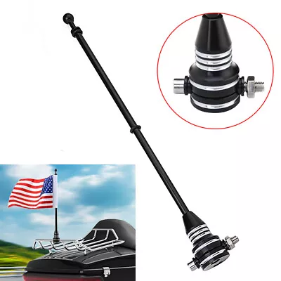 15'' Black Motorcycle American USA Flag Pole Rear Luggage Rack Mount For Harley • $12.99