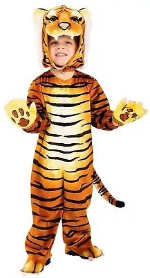 Tiger Silly Safari Costume For Kids Boys Girls Plush Jumpsuit W Head Paws & Tail • $54.99