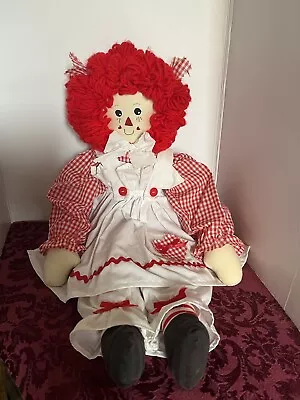 Vintage Raggedy Ann Doll 25 In. I Love You  Heart Apron • $17