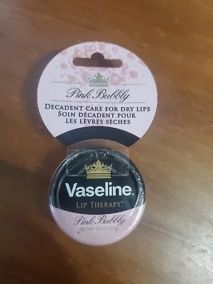 Vaseline Lip Therapy Pink Bubbly Lip Balm Tin Limited Edition 0.6 Oz • $9.50