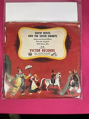 RARE 1944 SNOW WHITE SOUND TRACK RCA Victor Y-6 Partial Set 10” 78 Shellac • $99.99