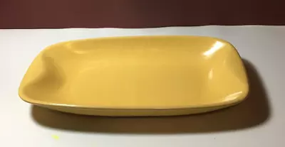 Vintage La Solana Pottery Platter Serving Dish Rectangular Yellow Heavy 13 1/4  • $29.99