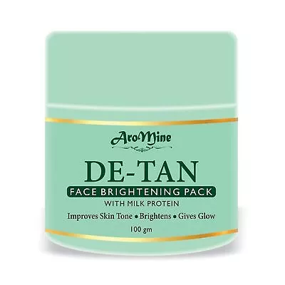 AroMine DeTan Brightening Face Pack With Milk Protein For Glowing Skin 100gm • £13.49