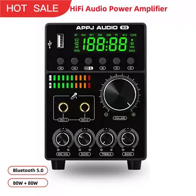 APPJ AUDIO S3 Bluetooth Karaoke HiFi Audio Power Amplifier LED Display 80W+80W • $75.10