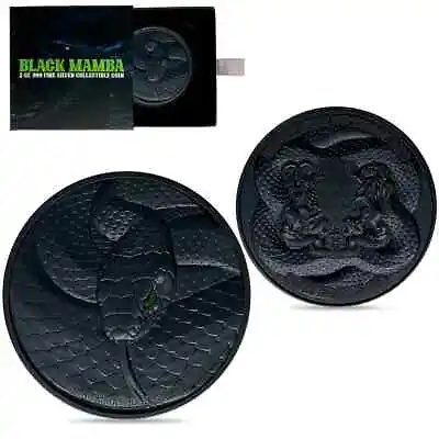 Sale Price - 2023 Chad 2 Oz Silver Black Mamba High Relief Coin .999 Fine • $107.99