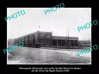 Old Historic Photo Of Minneapolis Minnesota Nicollet Street Car Station 1920 • $5.55