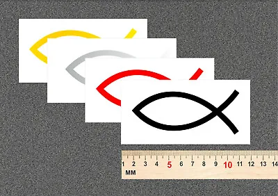 Fish Christian Jesus Symbol Sign Sticker Decal  Car Window Bumper Laptop Helmet  • £2.99