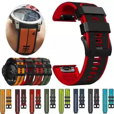 Quick Fit For Garmin Fenix 3/5/5X Plus/6/6X/7/7X Solar Silicone Sport Band Strap • $13.16