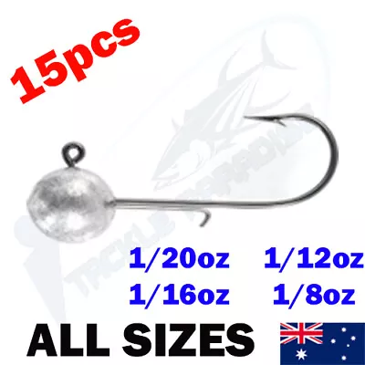 $8.95 • Buy 15x Jig Heads 1g 2g 3g Jigheads For Soft Plastics Gulp Zman Bream Fishing Lures