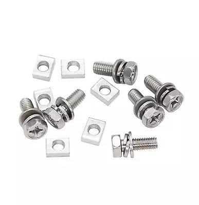 6-Pack Motorcycle Battery Terminal M6 X16mm Square Nut Kit Stainless Steel 304 • $8.39