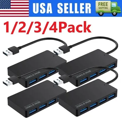 4 Port USB 3.0 Hub Cable  Power Adapter Splitter Multiple Extender For Laptop • $16.26