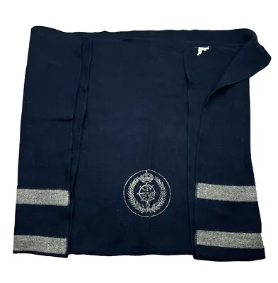 Vintage Royal Saudi Navy Military Wool Blanket Ultra Rare 80’s Blue Gray 63x92” • $349