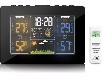 Wireless Weather Station Digital Color Weather Station With Outdoor Sensor... • £28.99