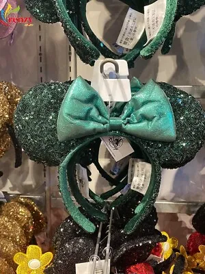 Ears Emerald Green Sequins Minnie Mouse Disneyland Disney Parks Headband US SHIP • $16.55