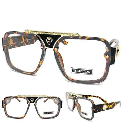 Men's Classy Elegant Retro Hip Hop Clear Lens EYE GLASSES Tortoise & Gold Frame • $19.99