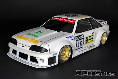 RC Body Car Drift 1:10 Ford Mustang Foxbody GT 93 Fox Style APlastics New Shell • £51.08