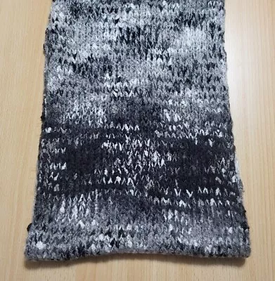 NWT Coldwater Creek Ombre Infinity Scarf Black/white/gray 70 X12in Loose Knit • $25.95