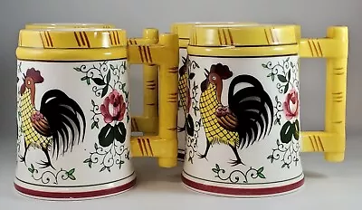 Vintage Ucagco Rooster & Roses Early Provincial Ceramic Mug Tankard • $49.99