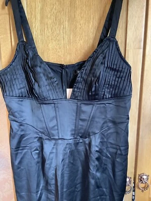£14.99 • Buy Size 18 Black Satin Corset Mini Dress