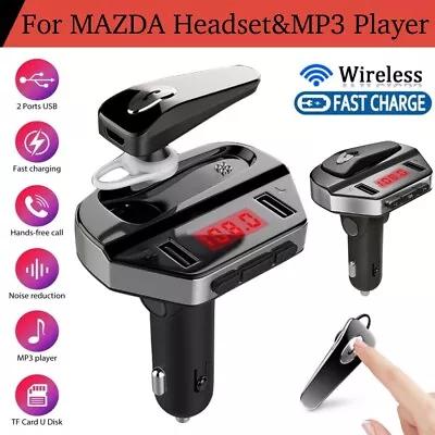 For MAZDA Wireless Bluetooth Car FM Transmitter Adapter Charger 2 USB W/ Headset • $11.39