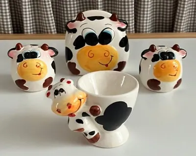 £4.49 • Buy  Novelty Cows Cruet Set, Salt, Pepper And Napkin Holder Plus Free Egg Cup 