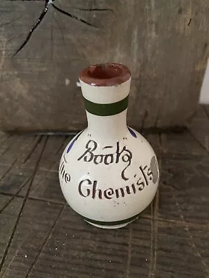  Vintage Boots The Chemist Torquay Ware Longpark Hand Painted Perfume Bottle • £55