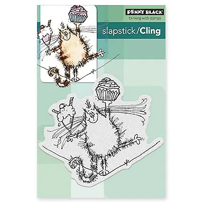 High Wire Kitty Cling Style Unmounted Rubber Stamp PENNY BLACK - NEW 40-392 • $13.68