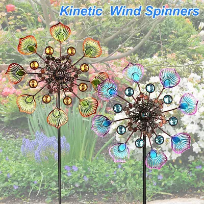 Kinetic Wind Spinners Metal Wind Spinners With Stable Stake 90cm Peacock~ • £14.18