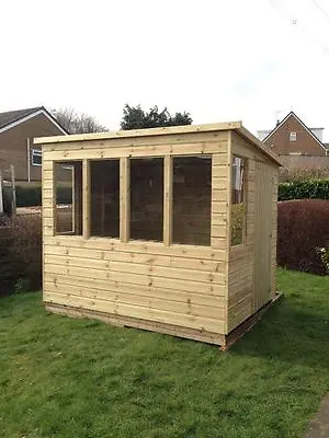 10x6 SUN PENT POTTING SHED T&G TANALISED WOODEN GREENHOUSE SUMMERHOUSE   • £1080