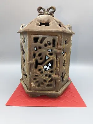 Butterfly Garden Lantern. American - Japanese. Cast Iron Candle Holder • $42