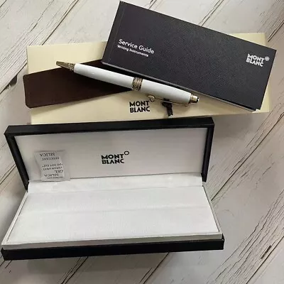 New Montblanc Meisterstack Mb164 Gold White Ballpoint Pen With Box • $95