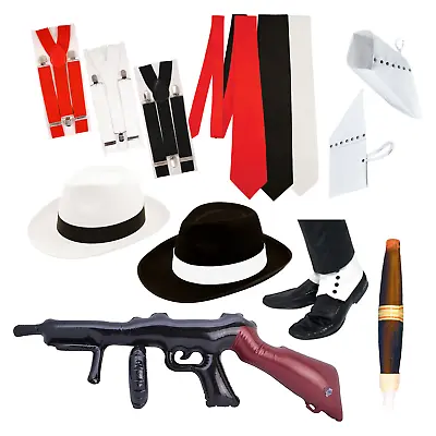 Gangster Fancy Dress Costume Accessories1920s Hat Braces Al Capone Gatsby Party • £7.99