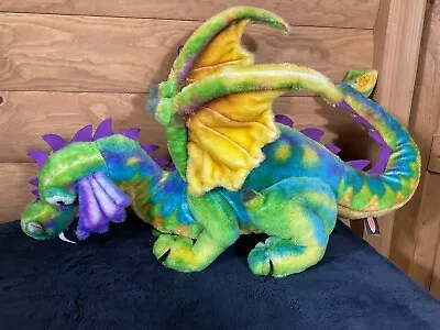 Melissa And Doug Dragon Plush Rainbow  Multicolor Jumbo Size 30+ • $25