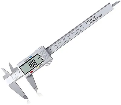 6'' LCD Digital Vernier Caliper Micrometer Measure Tool Gauge Ruler 150mm Silver • £5.37