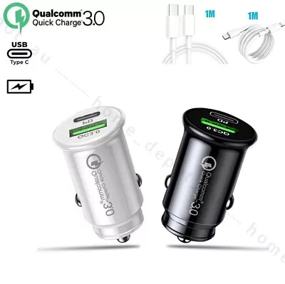 Type C Car Charger Adapter USB QC3.0 PD Type-C Quick Charging Cigarette Lighter • $7.99