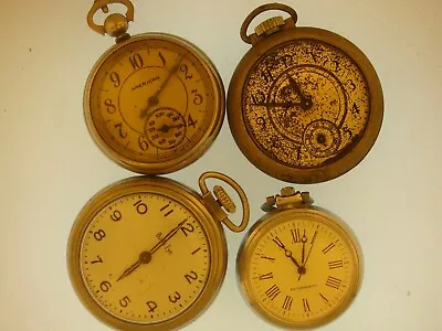 4 Pocket Watches 1 Runs Tlc • $11.12