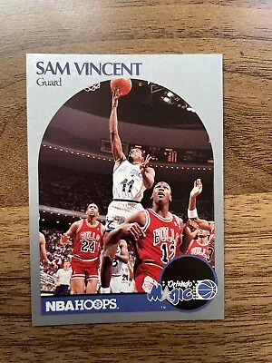 1990-91 NBA Hoops Sam Vincent Card #223 - Michael Jordan Wearing Jersey #12 • $9.49