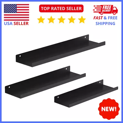 Metal Wall Shelf - Black Floating Shelves Organize Your Kitchen 3x PACK • $19.13