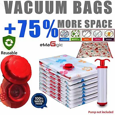 Strong Vacuum Storage Space Saving Bags Vac Bag Space Saver Vaccum Vacum Bag Uk • £5.49