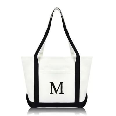 DALIX Medium Personalized Tote Bag Monogrammed Initial Letter - M • $24.99