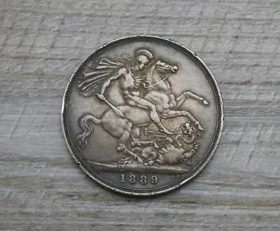 Original Queen Victoria British Silver 1889 Jubilee Head Crown Coin • $24