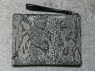 Eternal Black Beige Snake-print  Chain Mail Underarm Clutch Bag BNWOT • £10