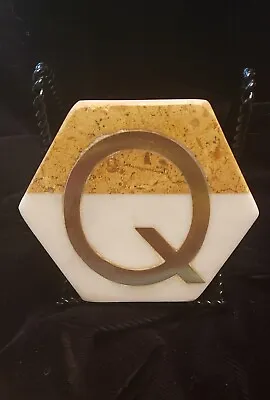MARBLE/BRASS  Q   COASTER Anthropologie!  See My Other Listings -1 Each Letter! • $3.95