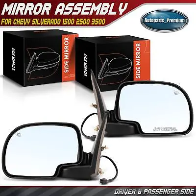 2x Left & Right Black Mirror For Chevy Silverado 1500 2500 GMC Sierra 1500 Yukon • $64.99