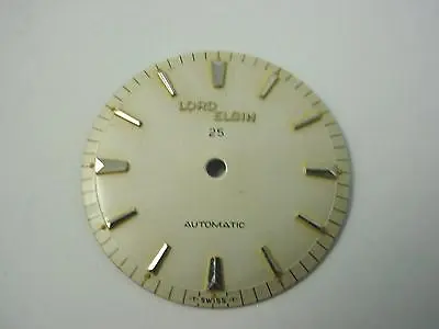 27.67mm Pearl Lord Elgin 25 Automatic Vintage Watch Dial Gold Arrow Markers NOS • $49