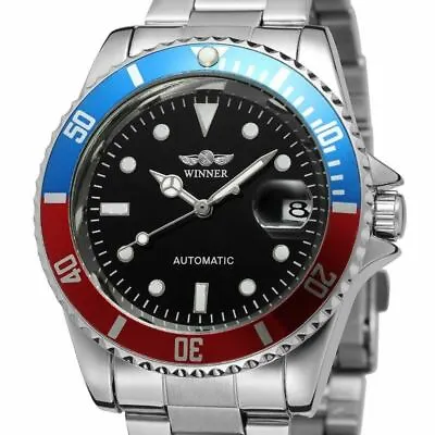 £19.99 • Buy Luxury Men Stainless Steel Calendar Display Automatic Mechanical Wrist Watch