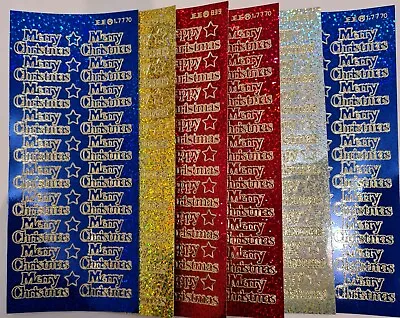 £1.50 • Buy Diamond Sparkle Merry / Happy Christmas Peel Off Sticker Card Making Art & Craft