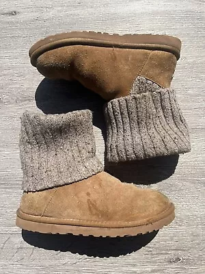 Ugg Boots Womens Cambridge Boot Size 7 Chestnut Suede Sheepskin Sweater 1003175 • $25