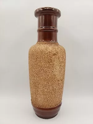 Royal Haeger USA Ceramic Pottery Vase 12  Brown Bennington Lava Textured 1970's  • $23.39