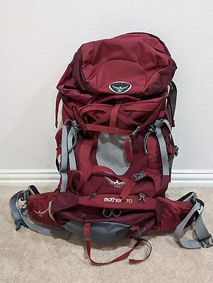 OSPREY AETHER 70L Hiking Backpack Arroyo Red - Size M • $101
